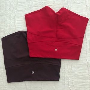 two pair of lulu lemon athletic shorts